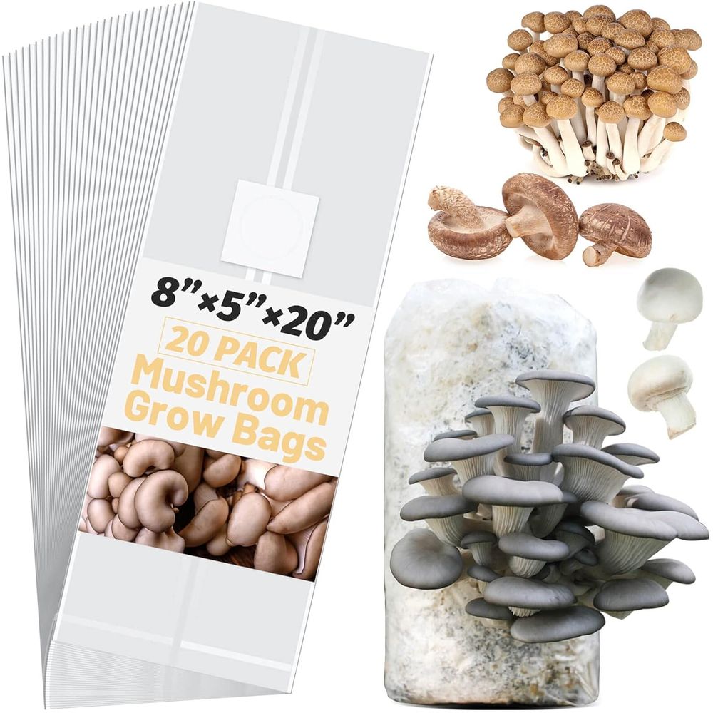 Mushroom Spawn Bag - Paddenstoelkweekzakken, 20 stuks grote extra dikke