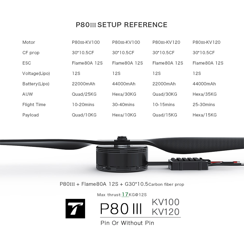 Farming Agriculture Drone - Drone Onderdelen P80III100KV Borstelloze Motor voor