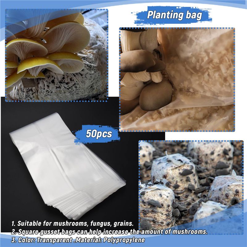 ABSJ-50 stuks 10x20 inch PVC p - Mushroom Spawn Bag recensie en prijs