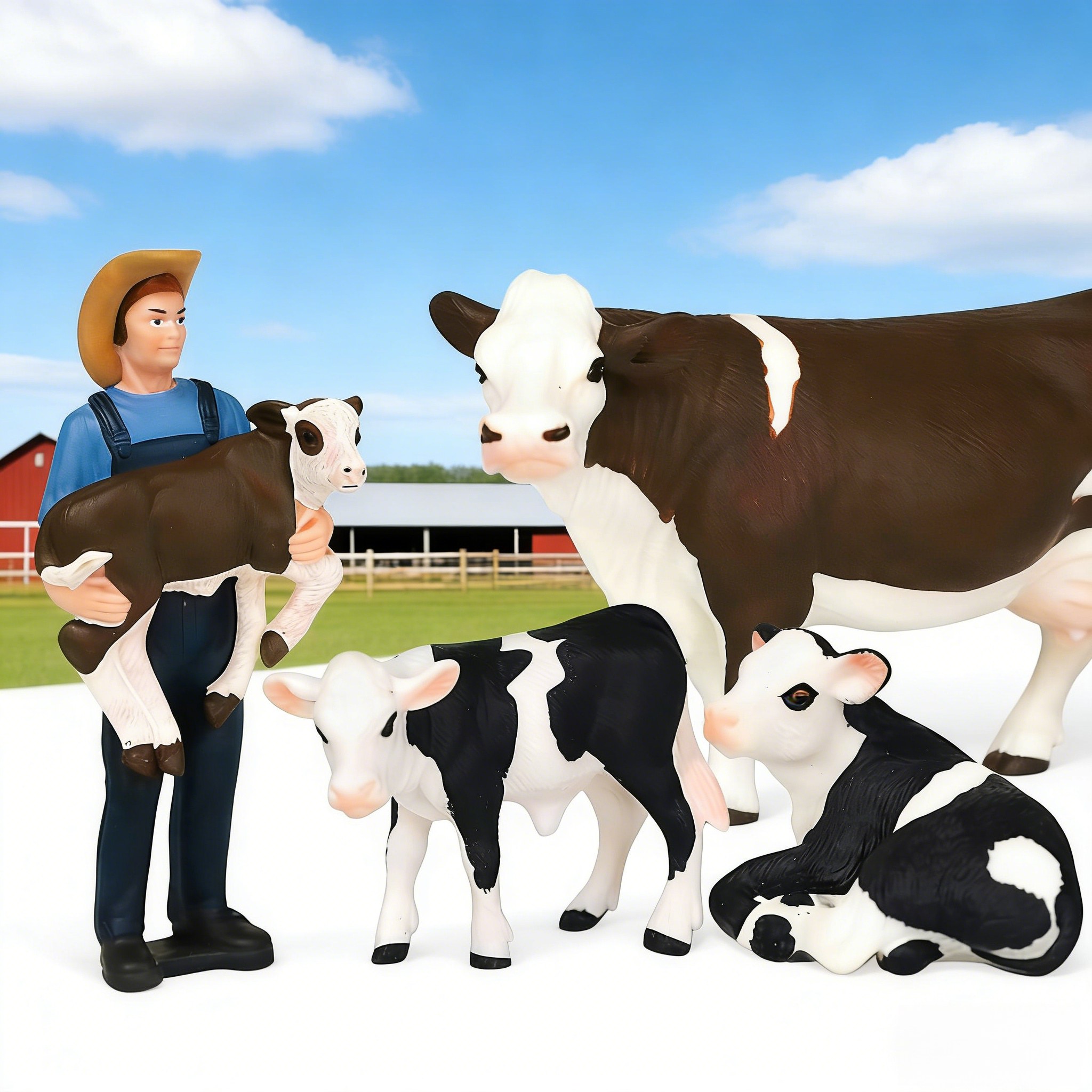 Boerderijboer en koe-modelset  - Farming Agriculture Stocks recensie en prijs